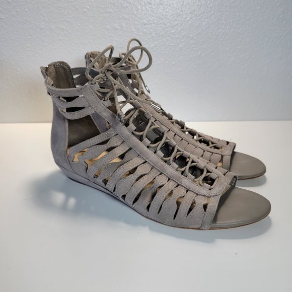 Sam Edelman Womens 9 Daleece Beige Suede Strappy Gladiator Sandals EUR 39 - Picture 1 of 11
